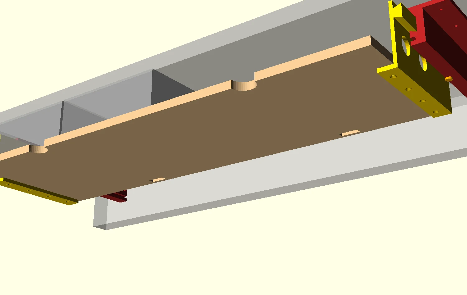 3D model of the undermount keyboard tray in its open position