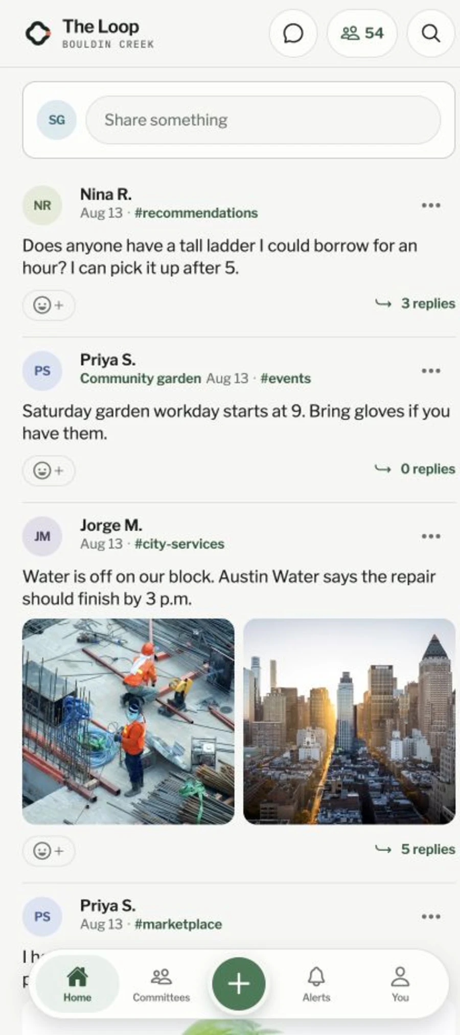 Screen from The Loop neighborhood community project
